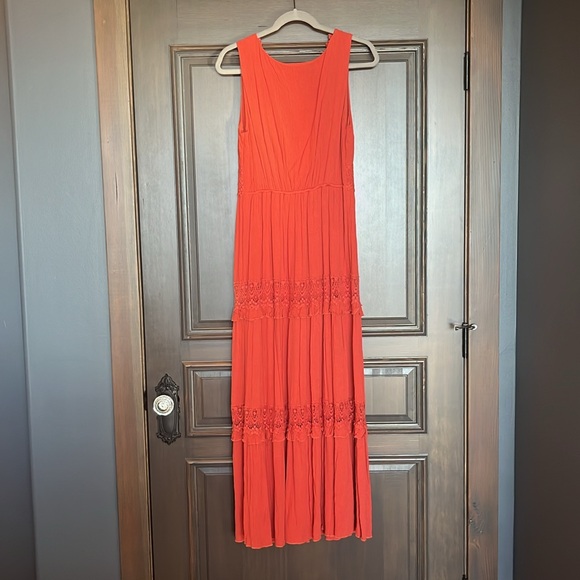 Terracotta orange summer maxi dress, size small - Picture 3 of 3